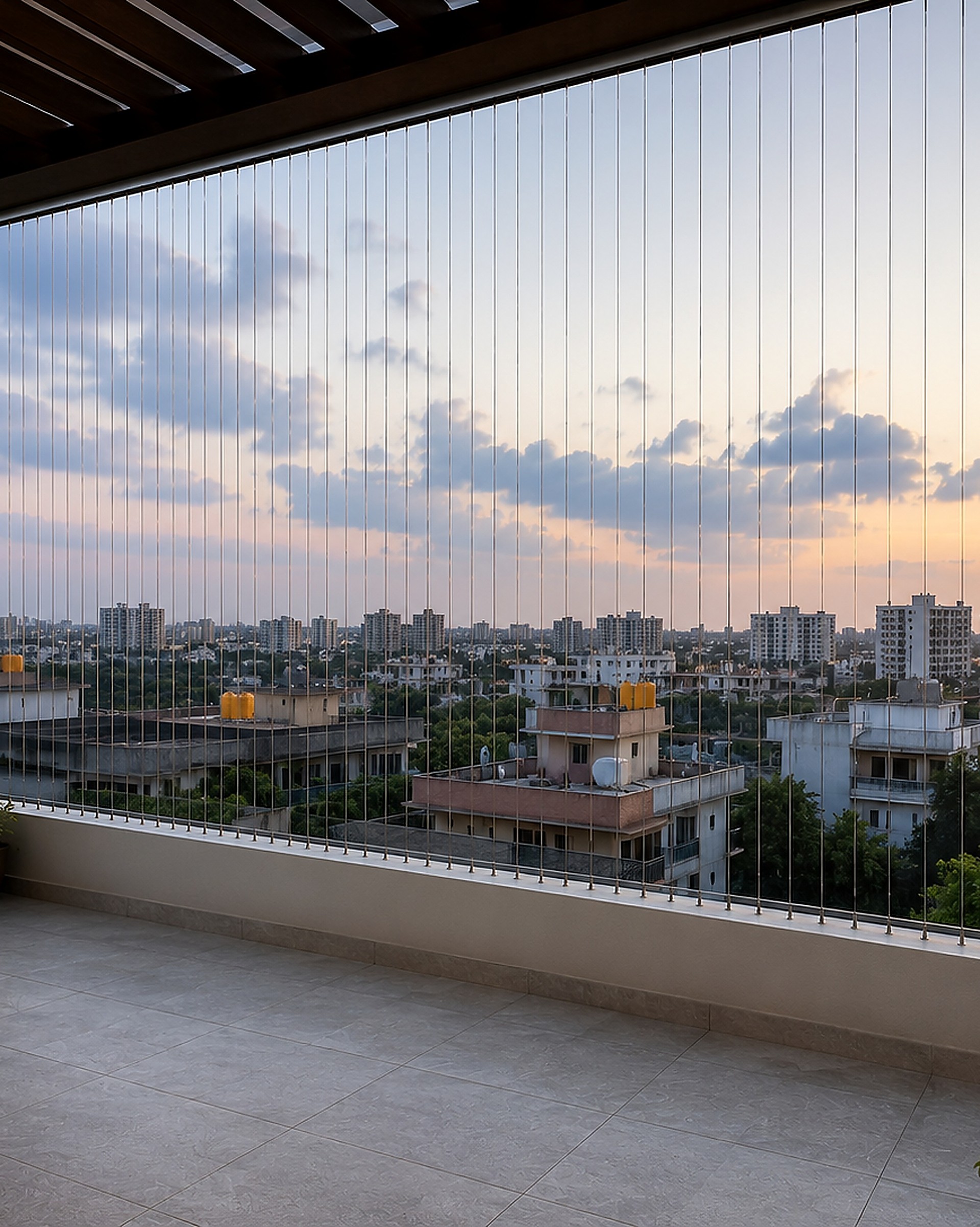 Terrace Invisible Grills installation